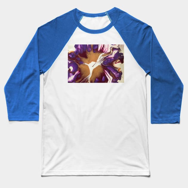 Purple Magenta Lily Floral Baseball T-Shirt by Sasa-paints
